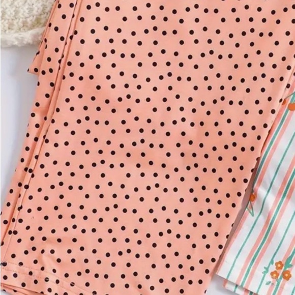 Polka Dot Pajamas Pants - Peach Large 95% Polyester and 5% Spandex NWOT - Picture 1 of 4
